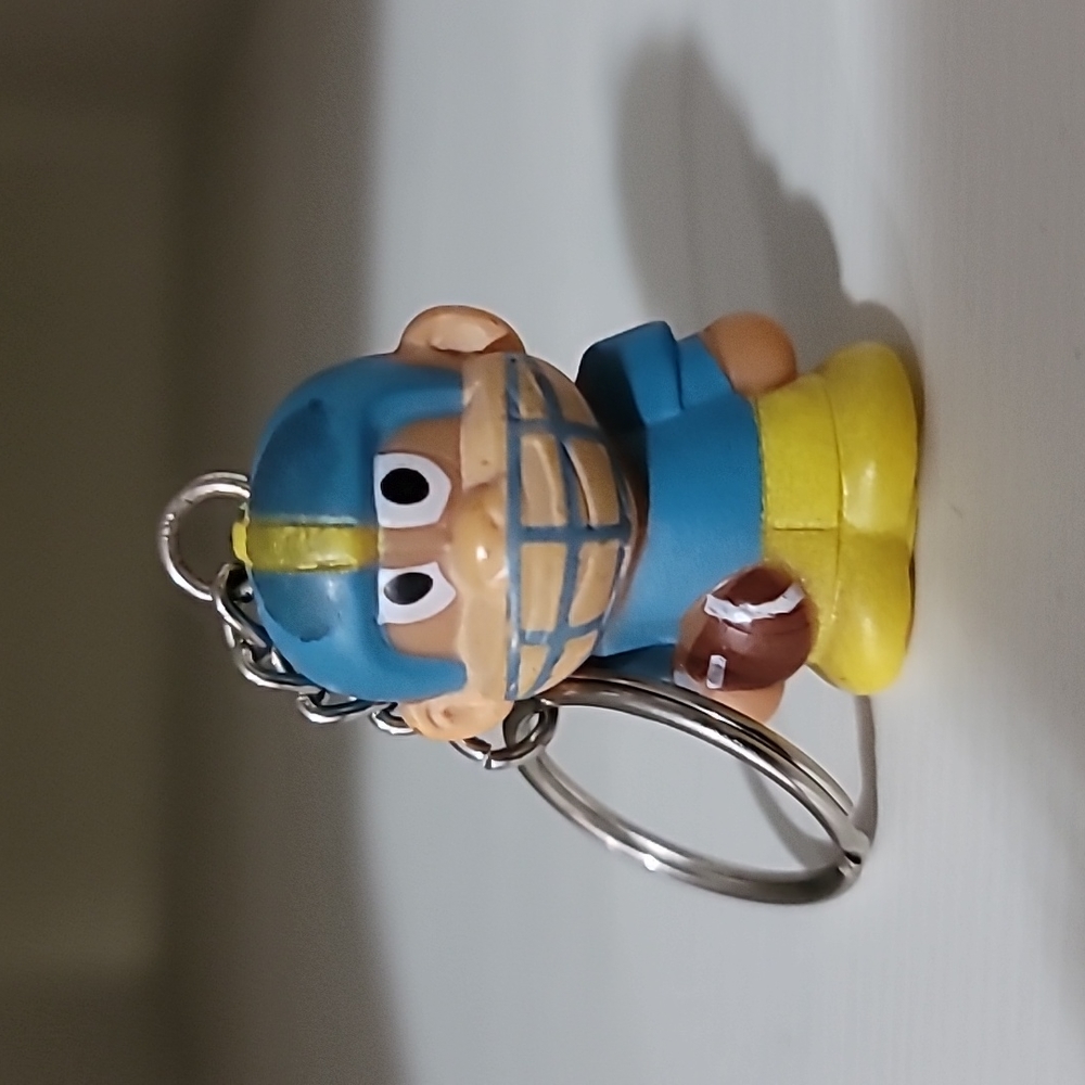 Vintage 1980's Star Awards Monkey Football Player Keychain